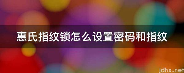 惠氏指纹锁怎么设置密码和指纹(图1)