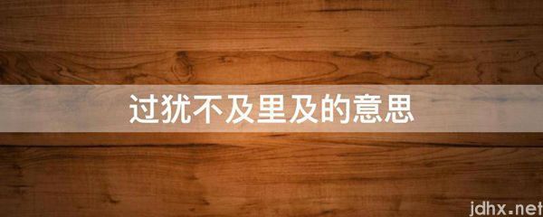 过犹不及里及的意思(图1)