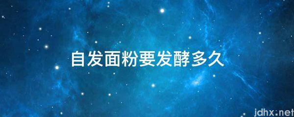 自发面粉要发酵多久(图1)