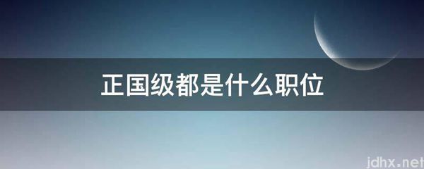 正国级都是什么职位(图1)