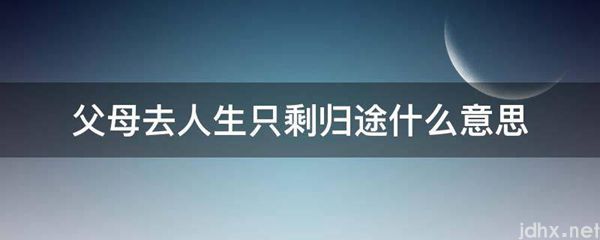父母去人生只剩归途什么意思(图1)