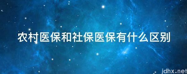 农村医保和社保医保有什么区别(图1)