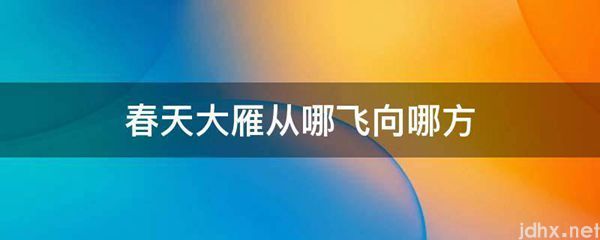春天大雁从哪飞向哪方(图1)