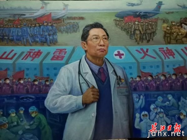 79岁独居老人创作战‘疫’油画：中国国力强大、万众一心，战“疫