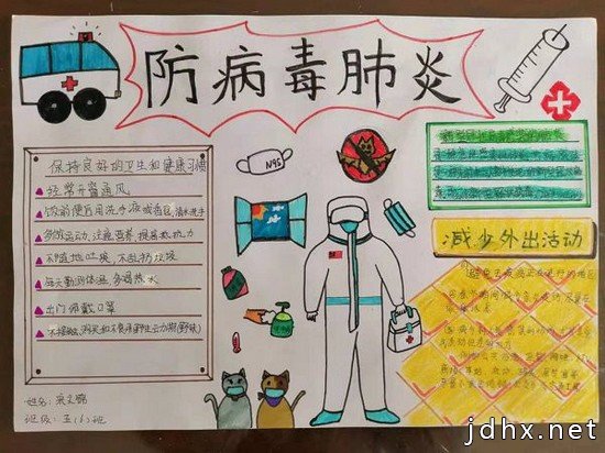 高新三小开展“校园防疫”手抄报创作活动