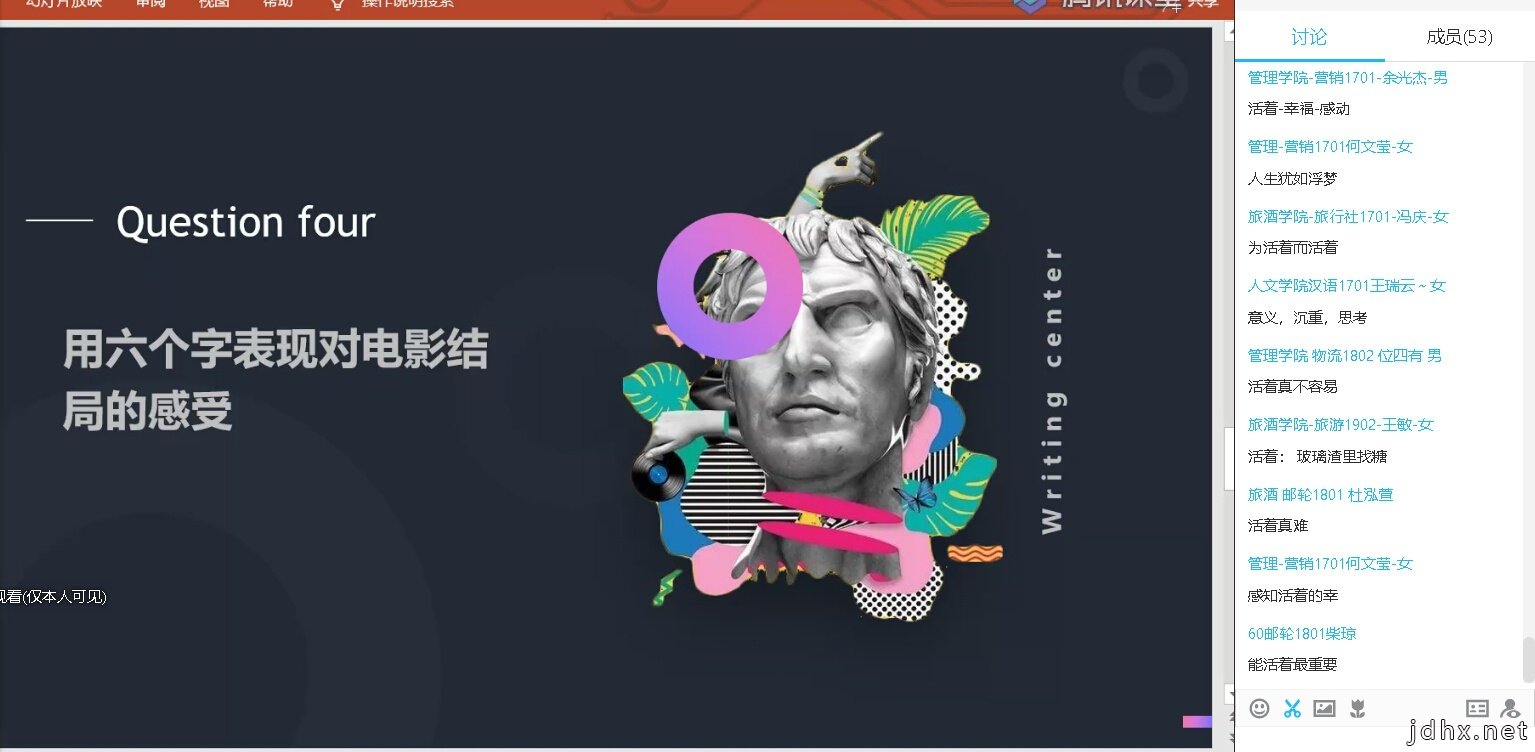 “脑海里的电影”写作分享活动