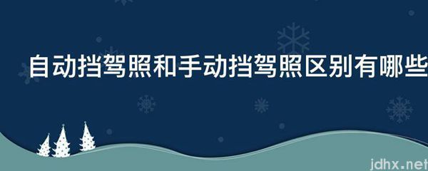 自动挡驾照和手动挡驾照区别有哪些(图1)