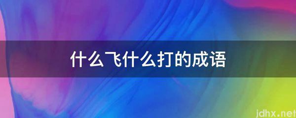 什么飞什么打的成语(图1)